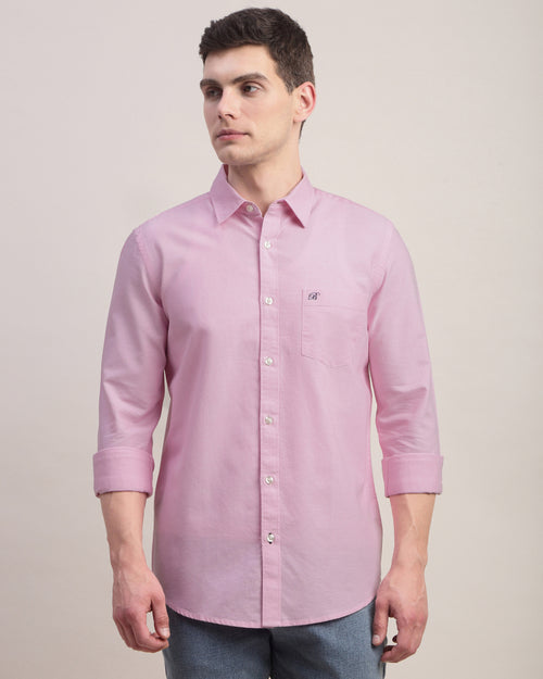 Men Slim Fit Oxford Cotton Casual Shirt