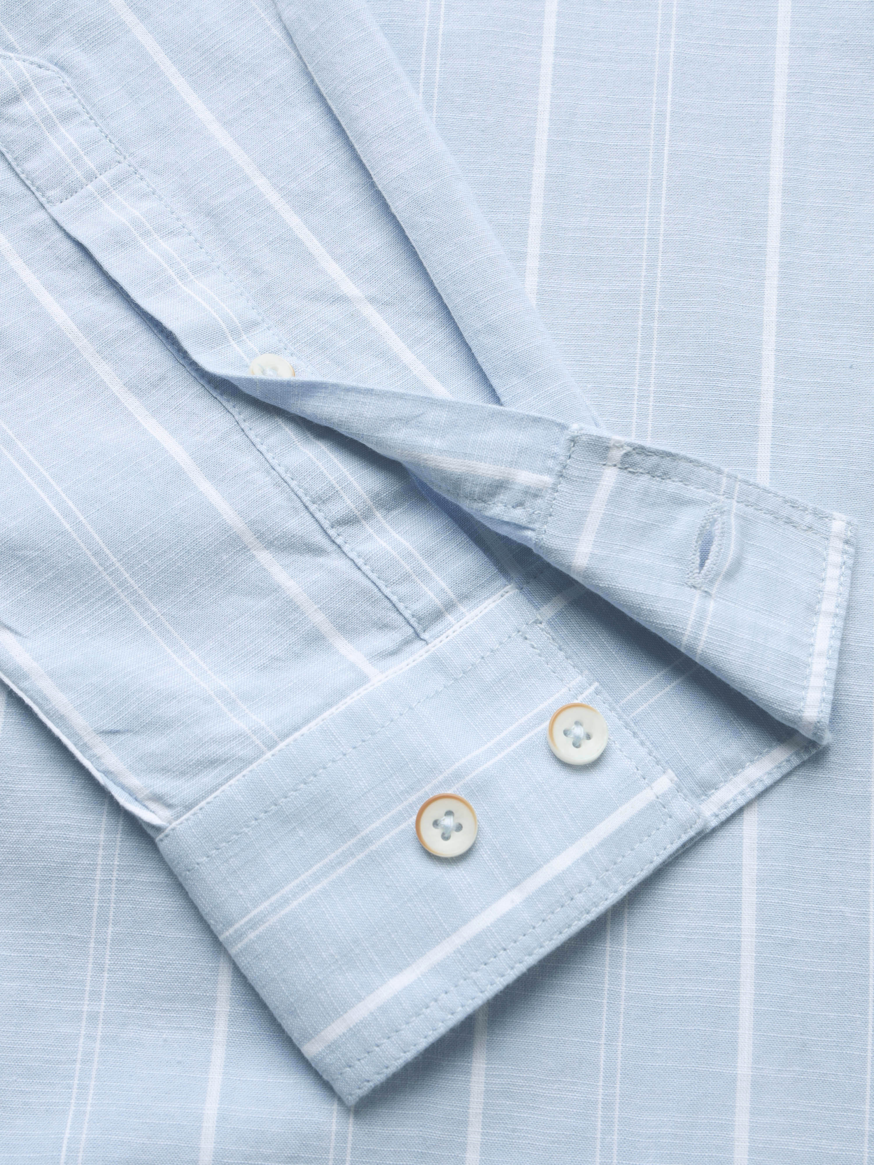 Men's Slim Fit Stripes Cotton Shirt