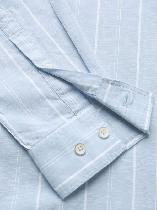 Men's Slim Fit Stripes Cotton Shirt