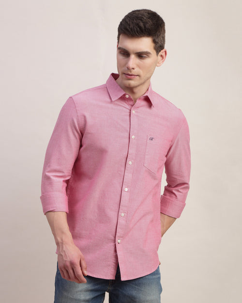 Men Slim Fit Oxford Cotton Casual Shirt