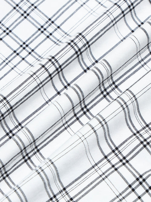 Men's Premium Oxford White Checks Shirt