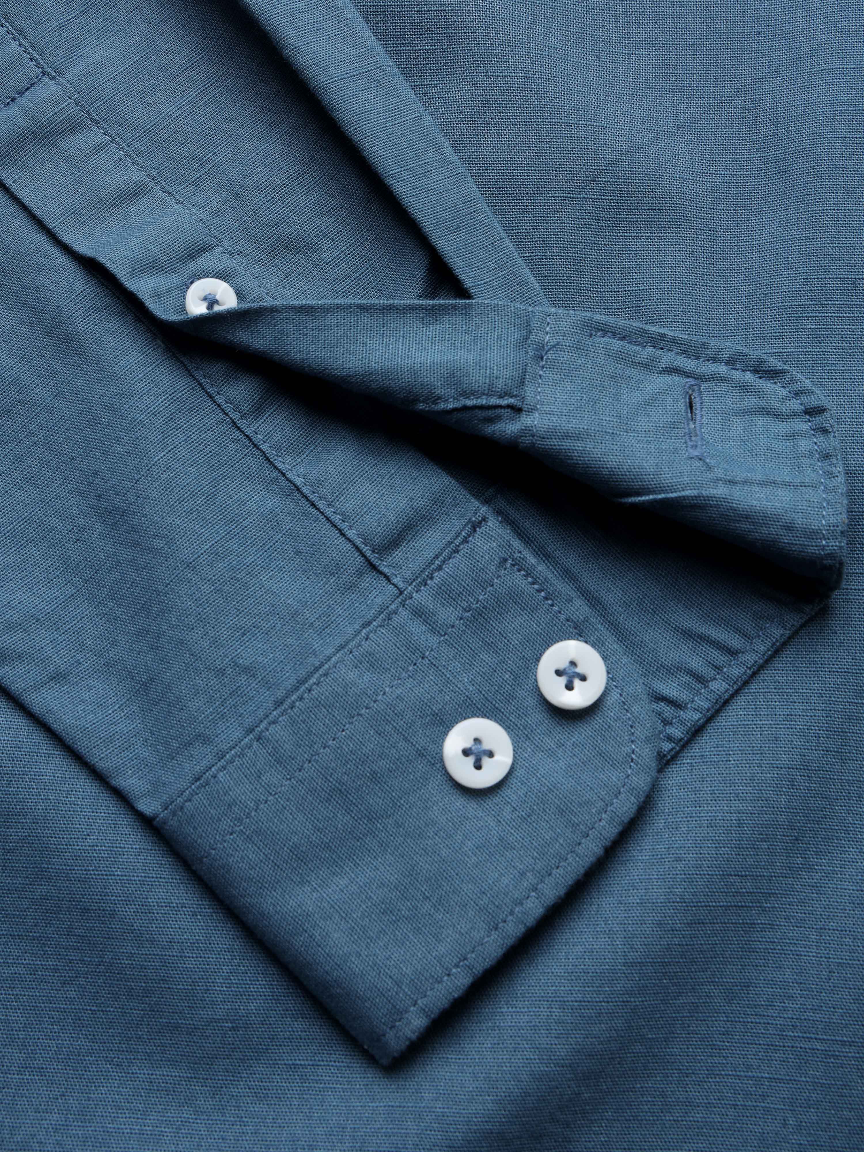 Men's  Slub Slim Fit Solid Shirt