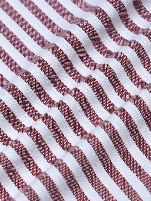 Men Stripes Red Shirts