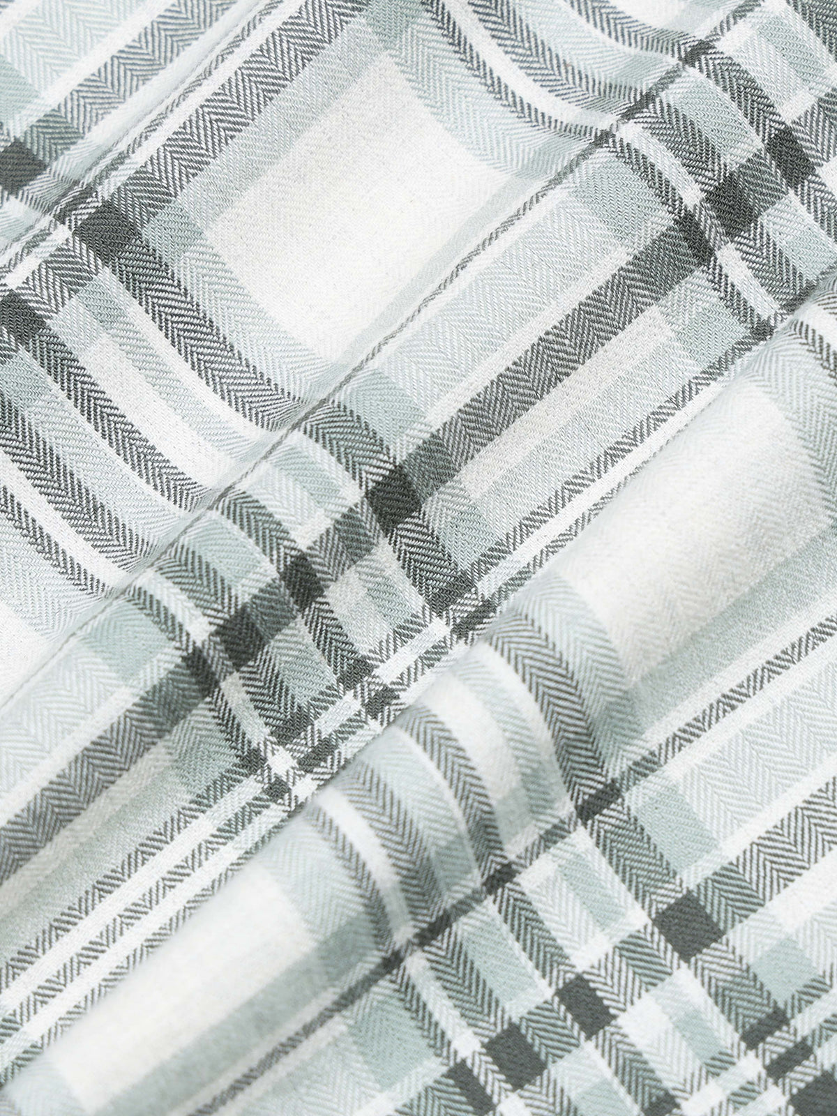 Men's Melange Twill Green Checks Shirts