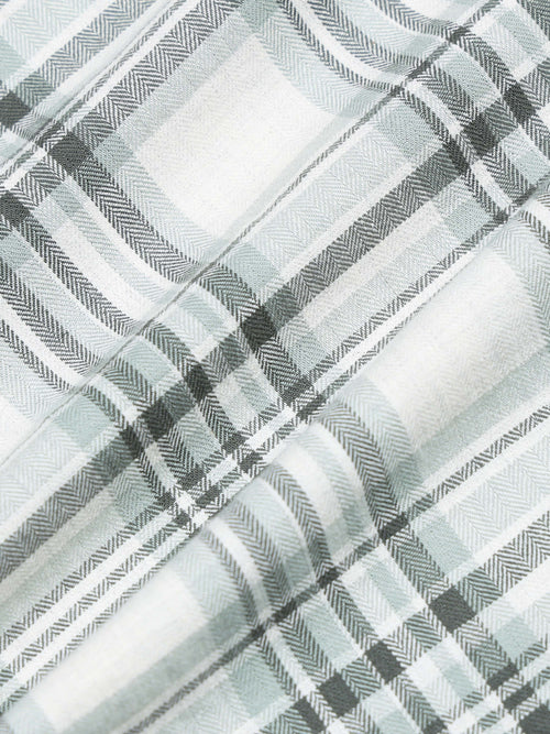 Men's Melange Twill Green Checks Shirts
