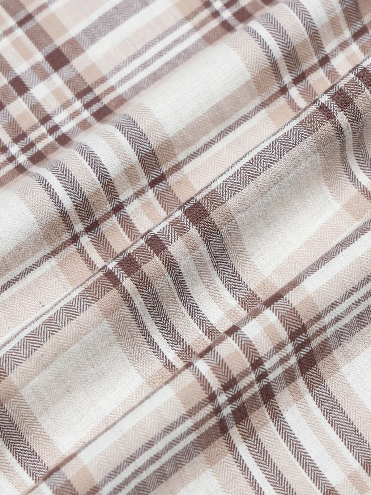 Men's Melange Twill Beige Checks Shirts