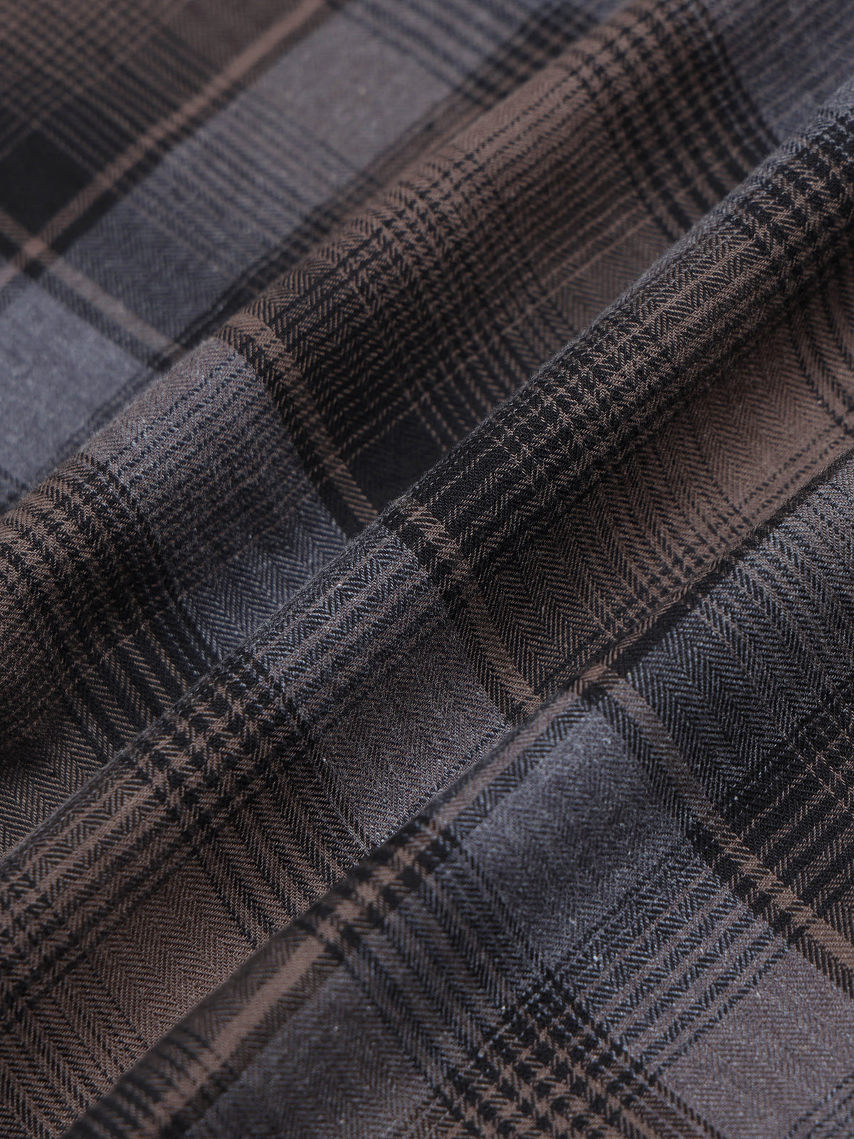 Men's Melange Twill Brown Checks Shirts