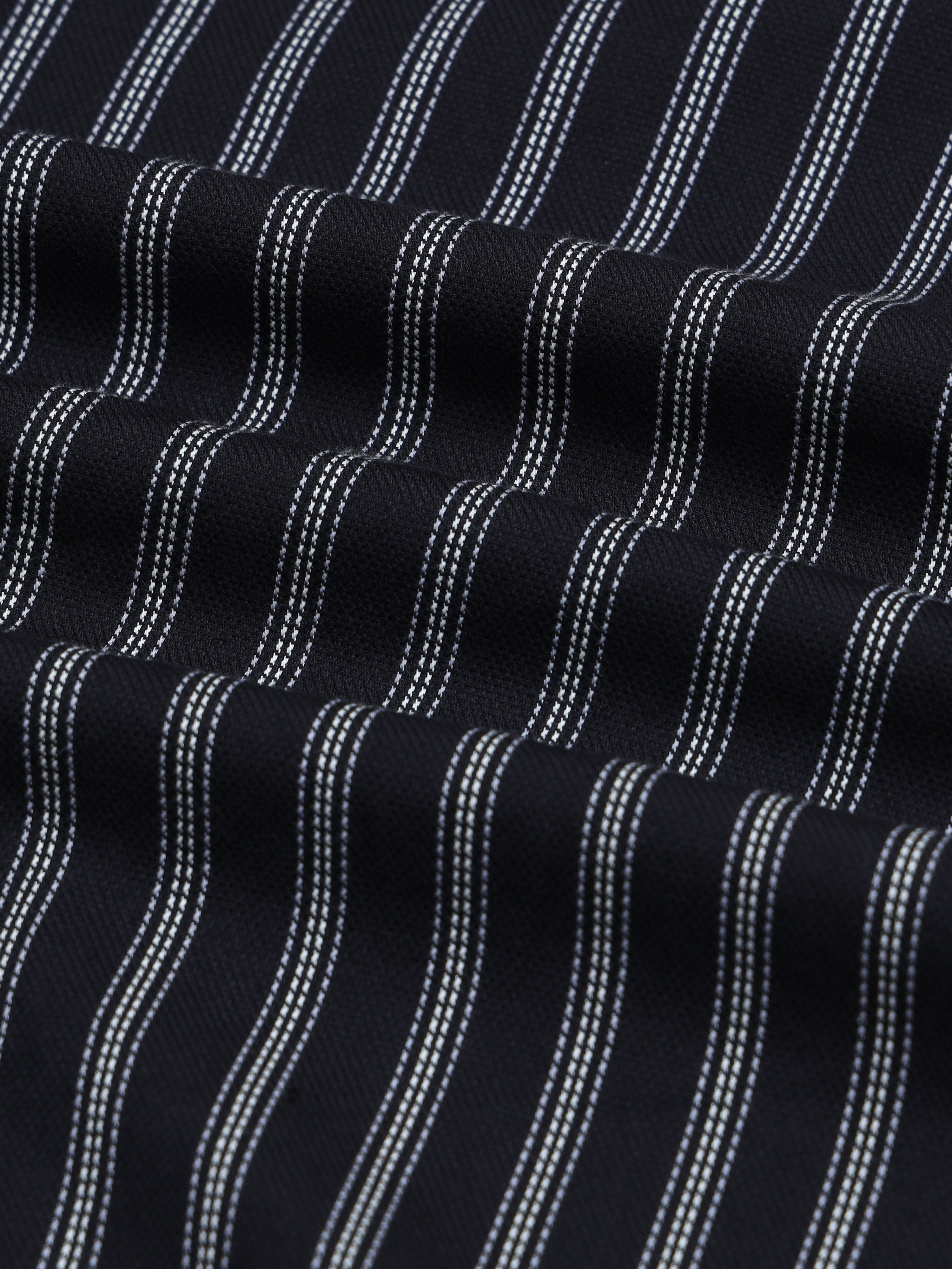 Men Stripes Black Shirt