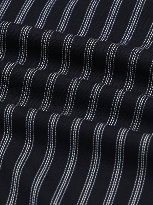 Men Stripes Black Shirt