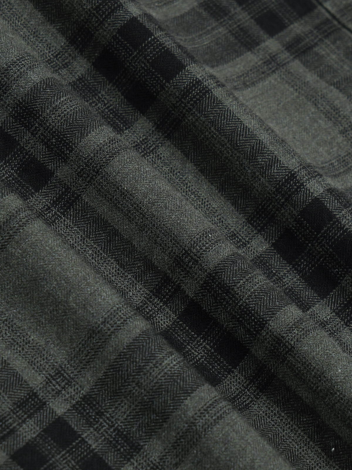 Men's Melange Twill Olive Checks Shirts