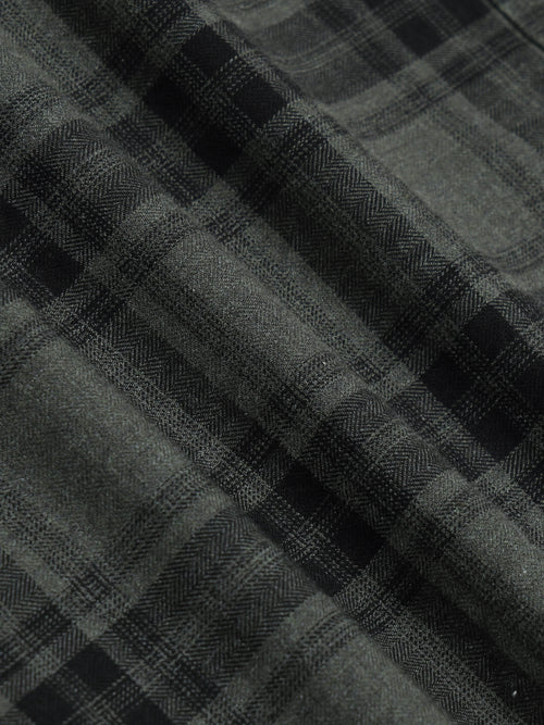 Men's Melange Twill Olive Checks Shirts