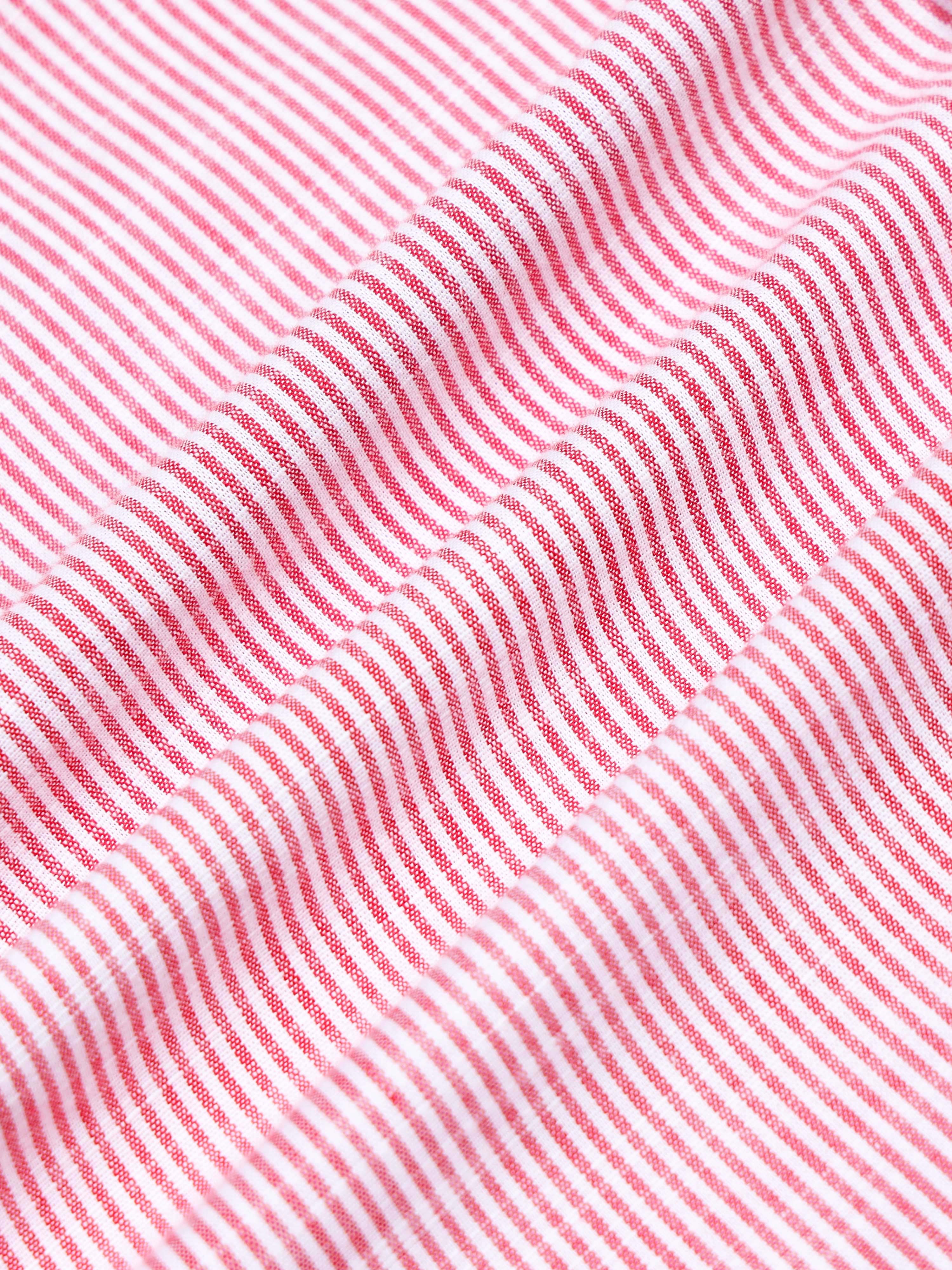Men Stripes Red Shirts