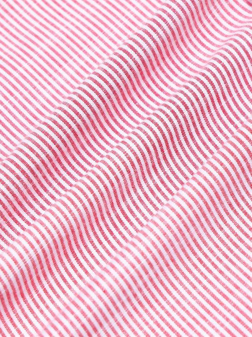 Men Stripes Red Shirts