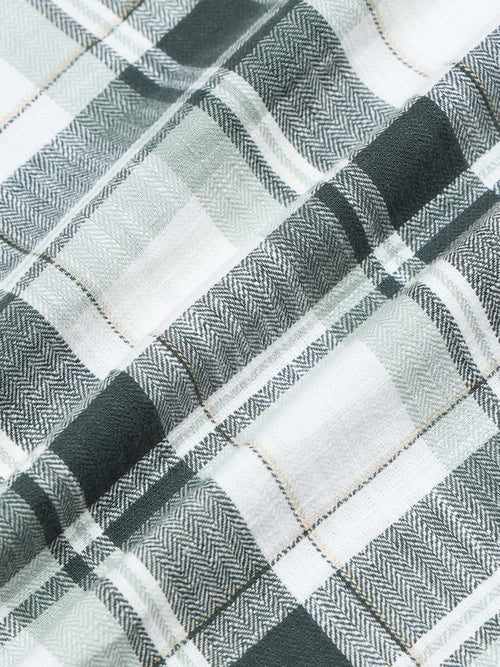 Men's Premium Oxford Checks Green Shirt