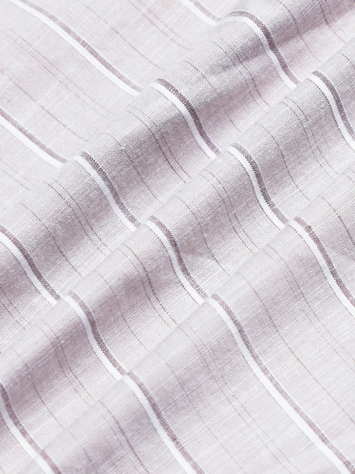 Men's Oxford Stripes Taupe Shirt
