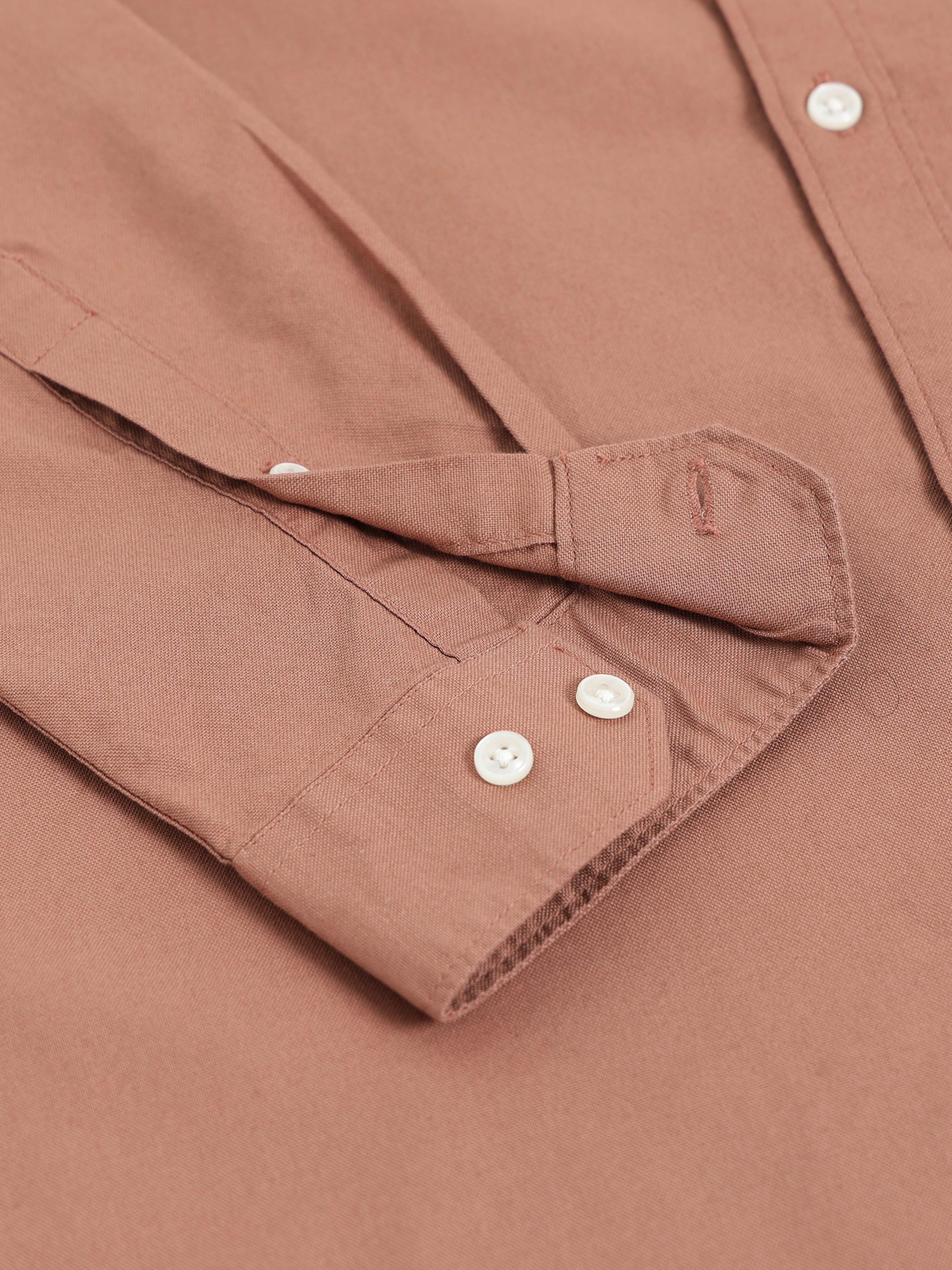 Men Oxford Embroidary Slim Fit Shirt