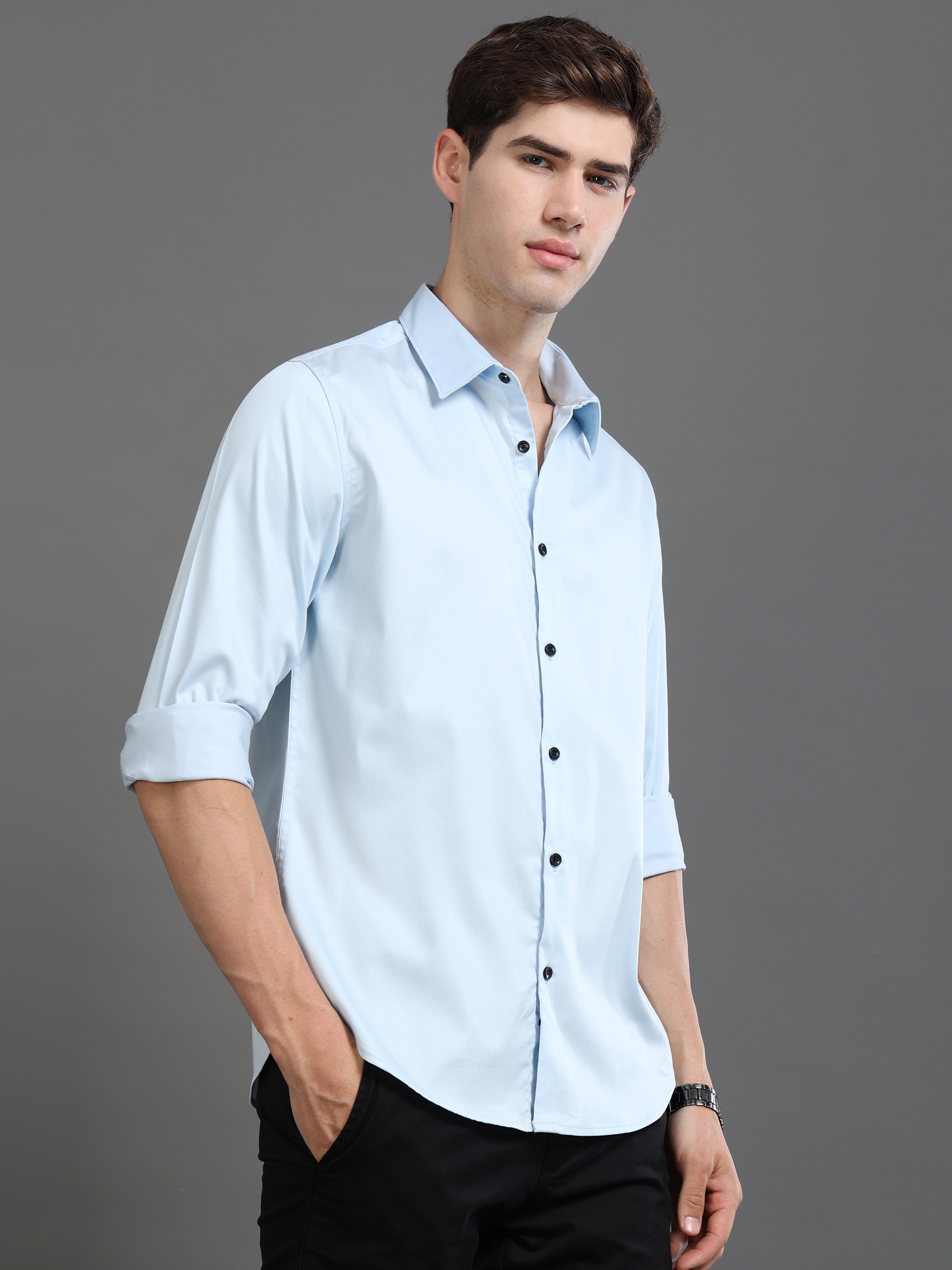 Men Satin Slim Fit Shirt