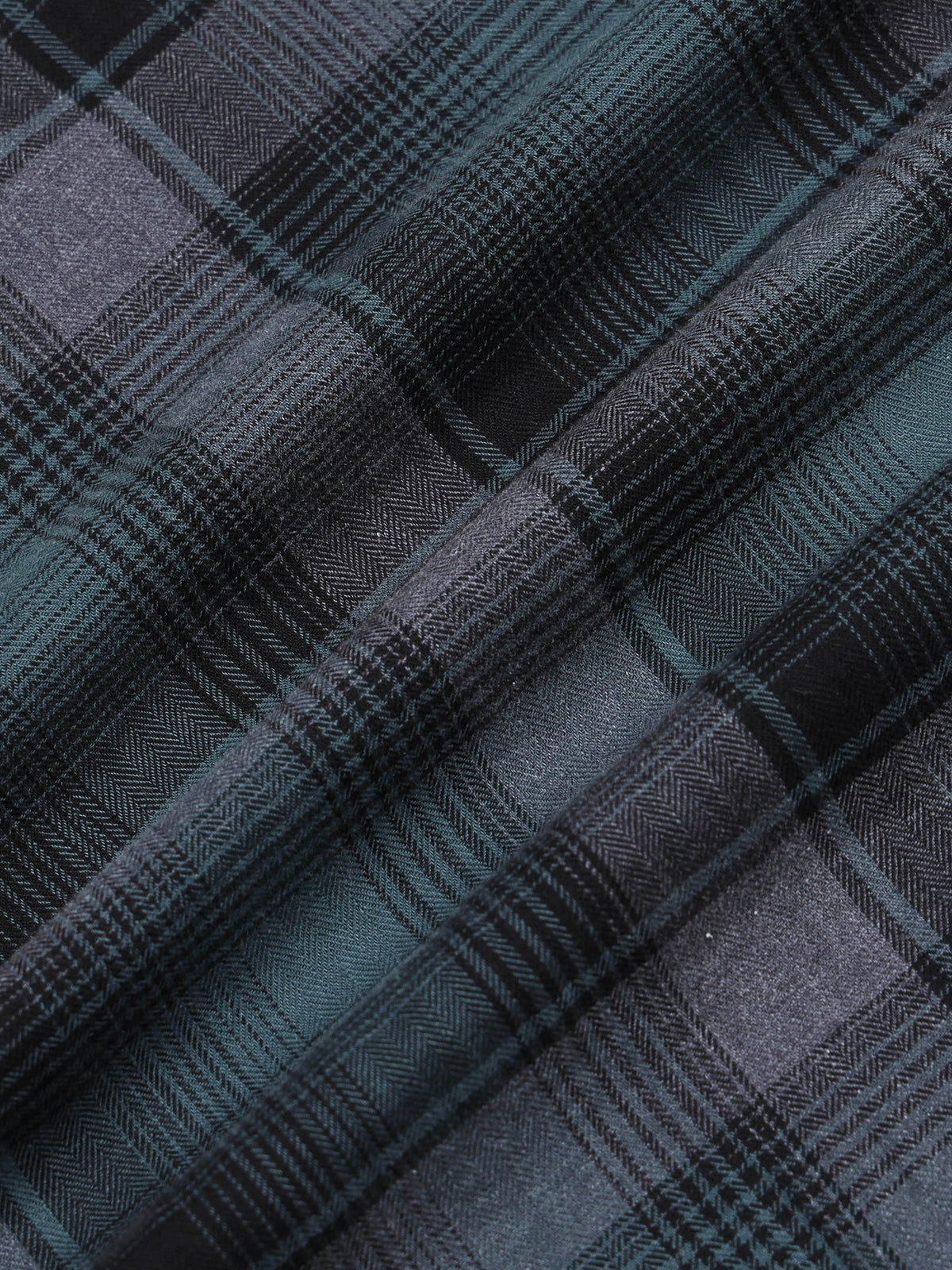 Men's Melange Twill Green Checks Shirts