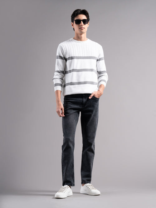Men Smart Slim Fit Mid-Rise Light Fade Jeans
