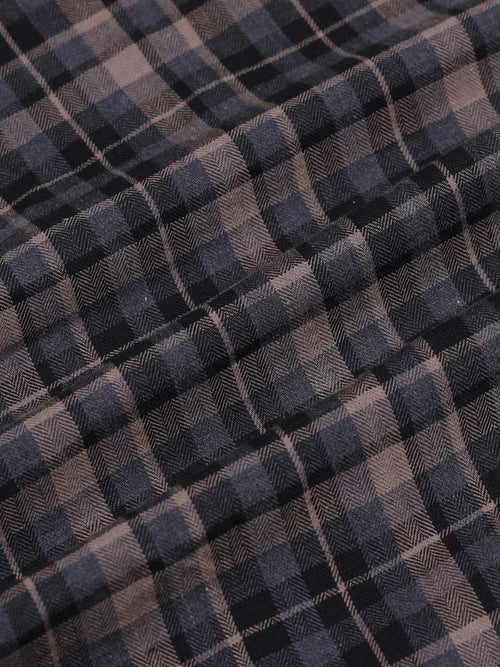 Men's Melange Twill BrownChecks Shirts