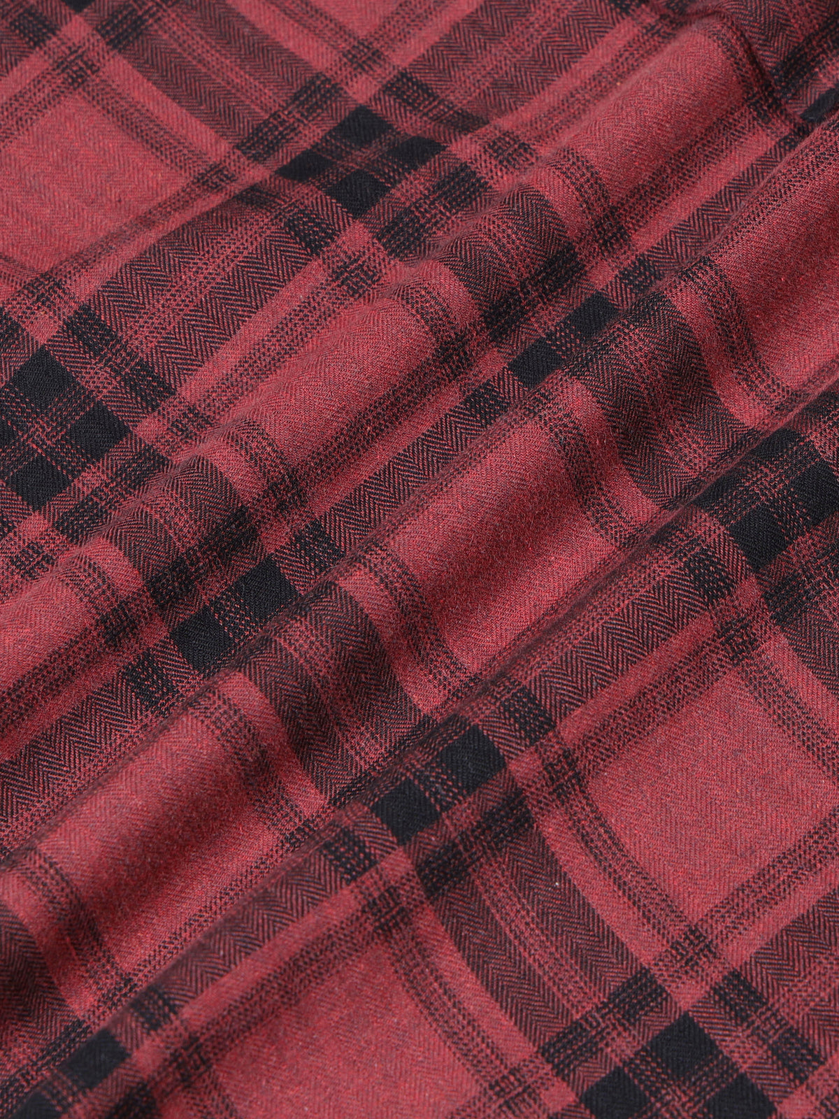 Men's Melange Twill Red Checks Shirts