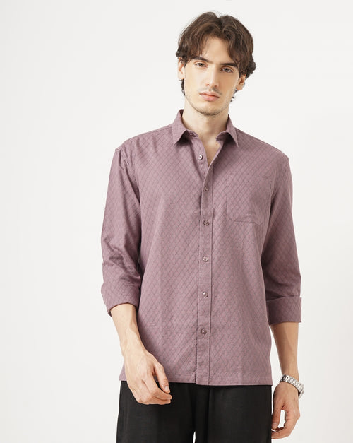 MEN'S SELF DESIGN REGULAR FIT SHIRT