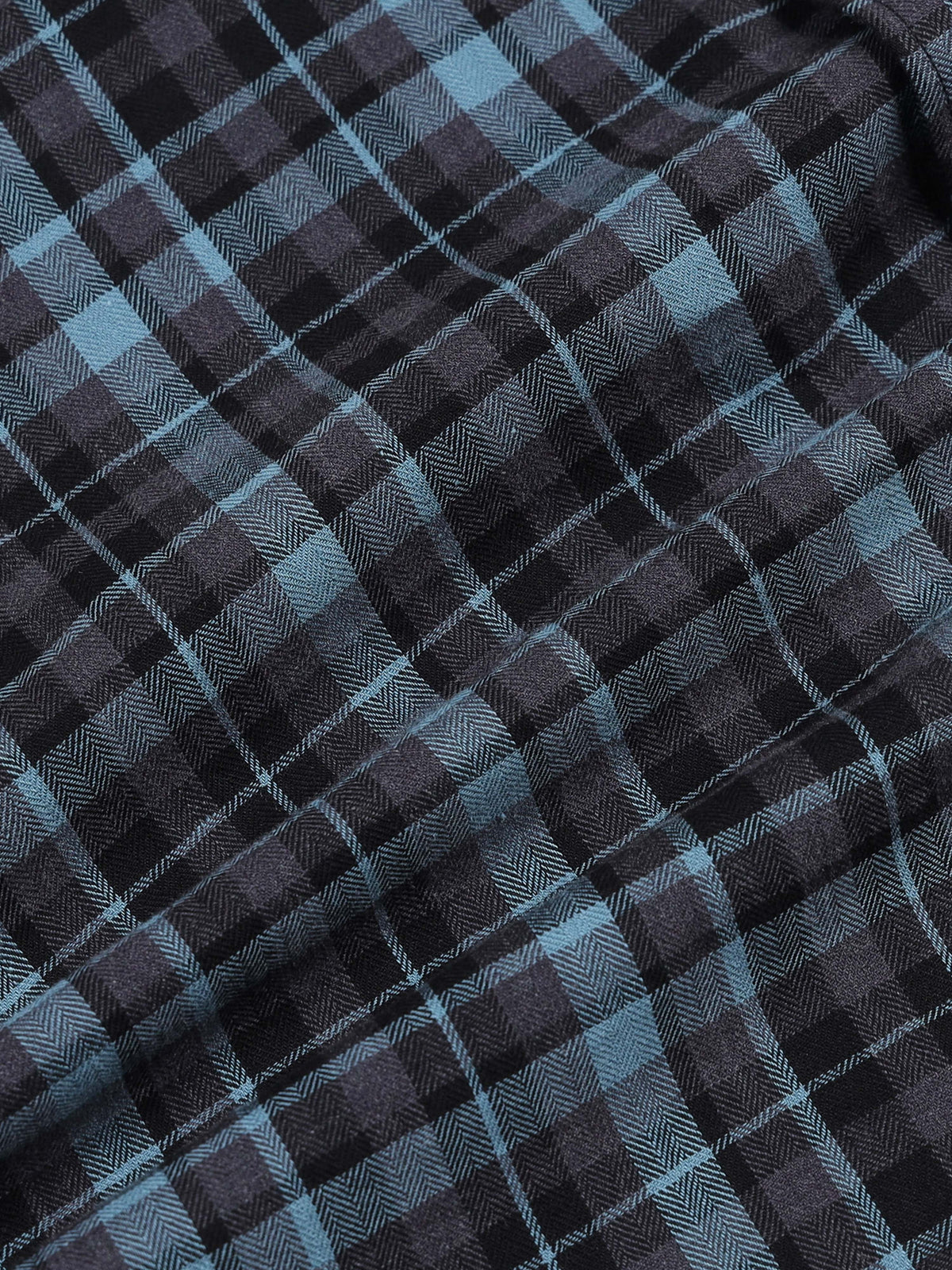 Men's Melange Twill Blue Checks Shirts