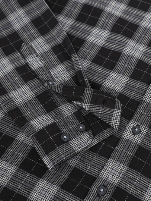 Men Smart Slim Fit Tartan Checks Checked Casual Shirt