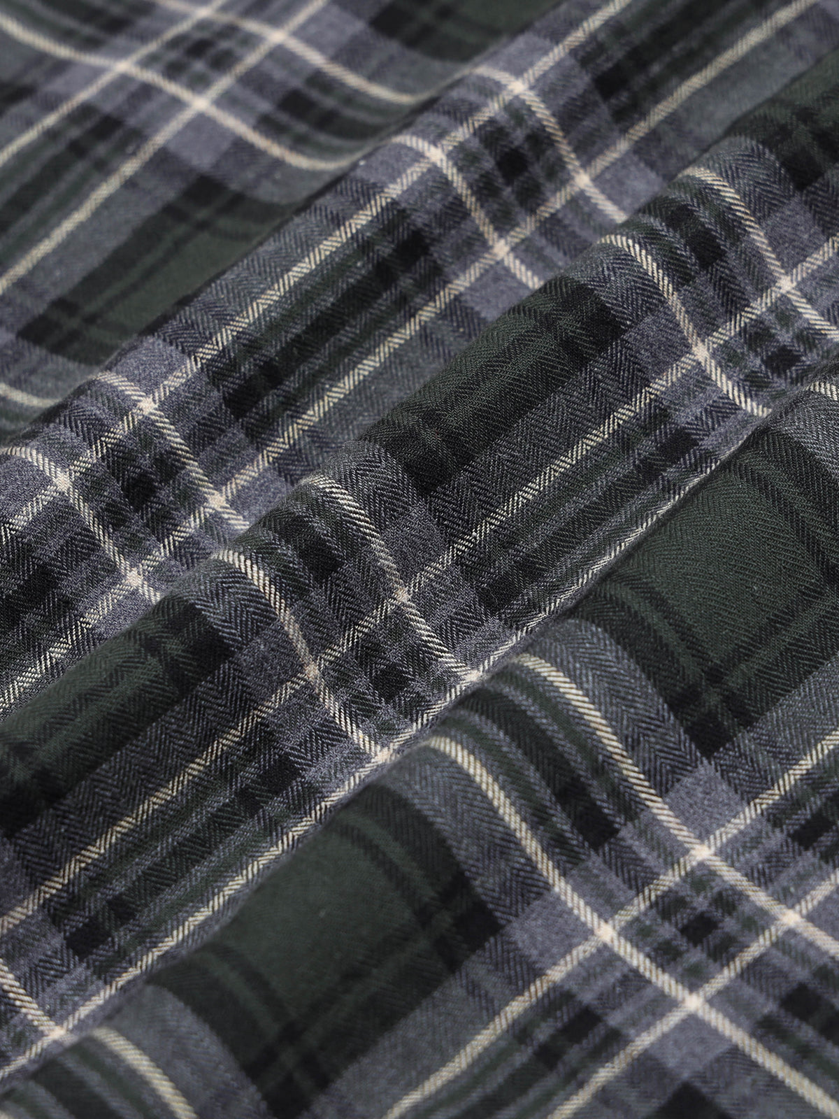 Men's Melange Twill Olive Checks Shirts