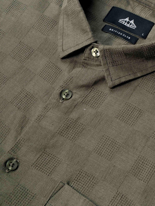 Men Checked Slim Fit Shirt with Patch Pocket