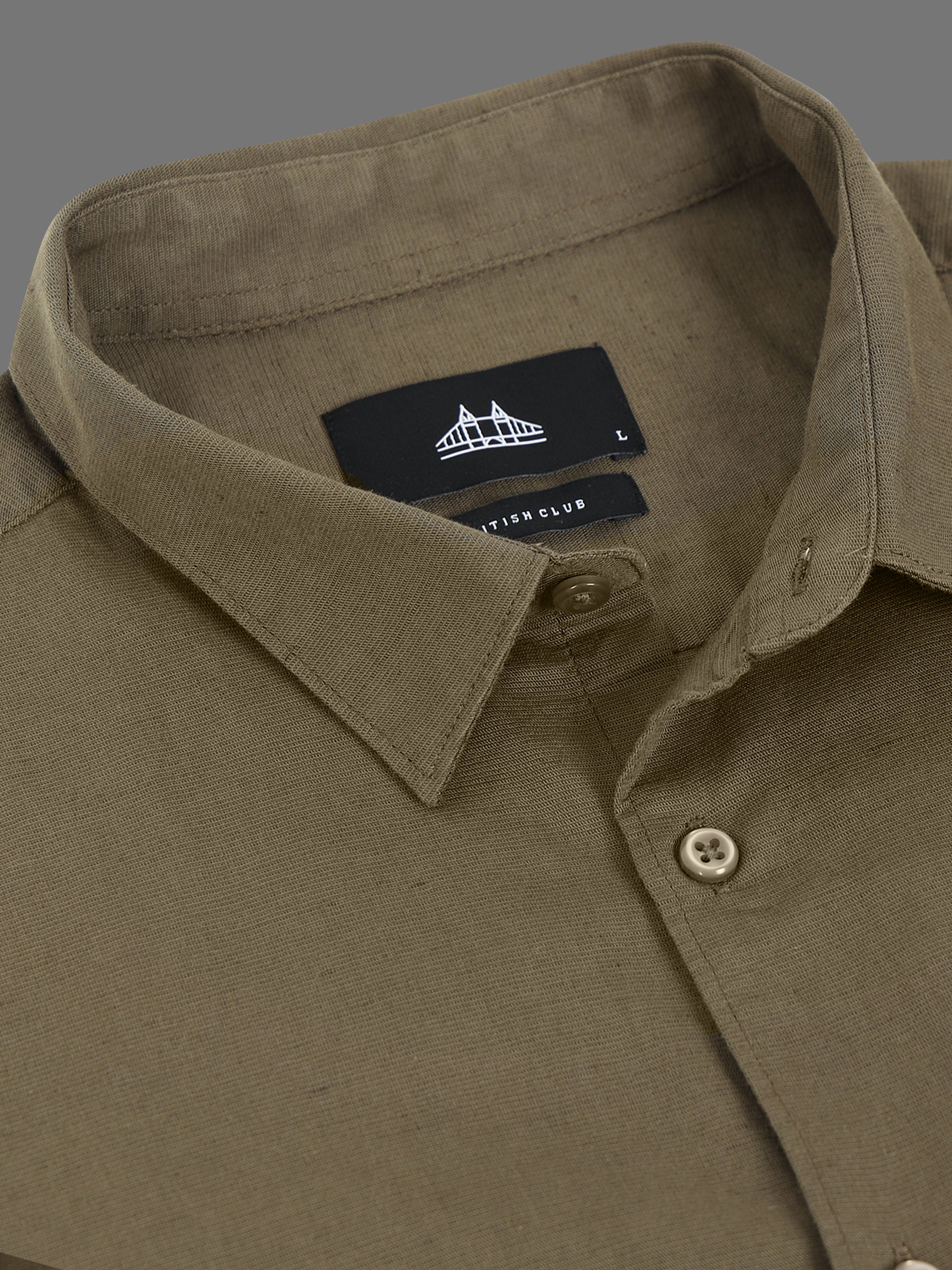 Men Smart Cotton Linen Slim Fit Shirt