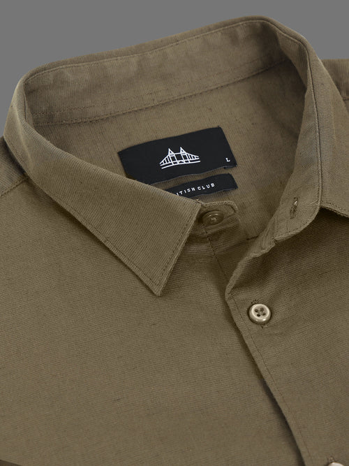Men Smart Cotton Linen Slim Fit Shirt