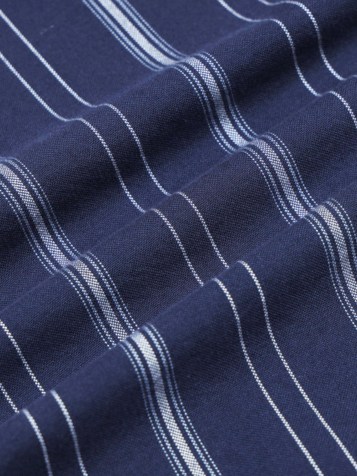 Men's Oxford Stripes Navy Shirt
