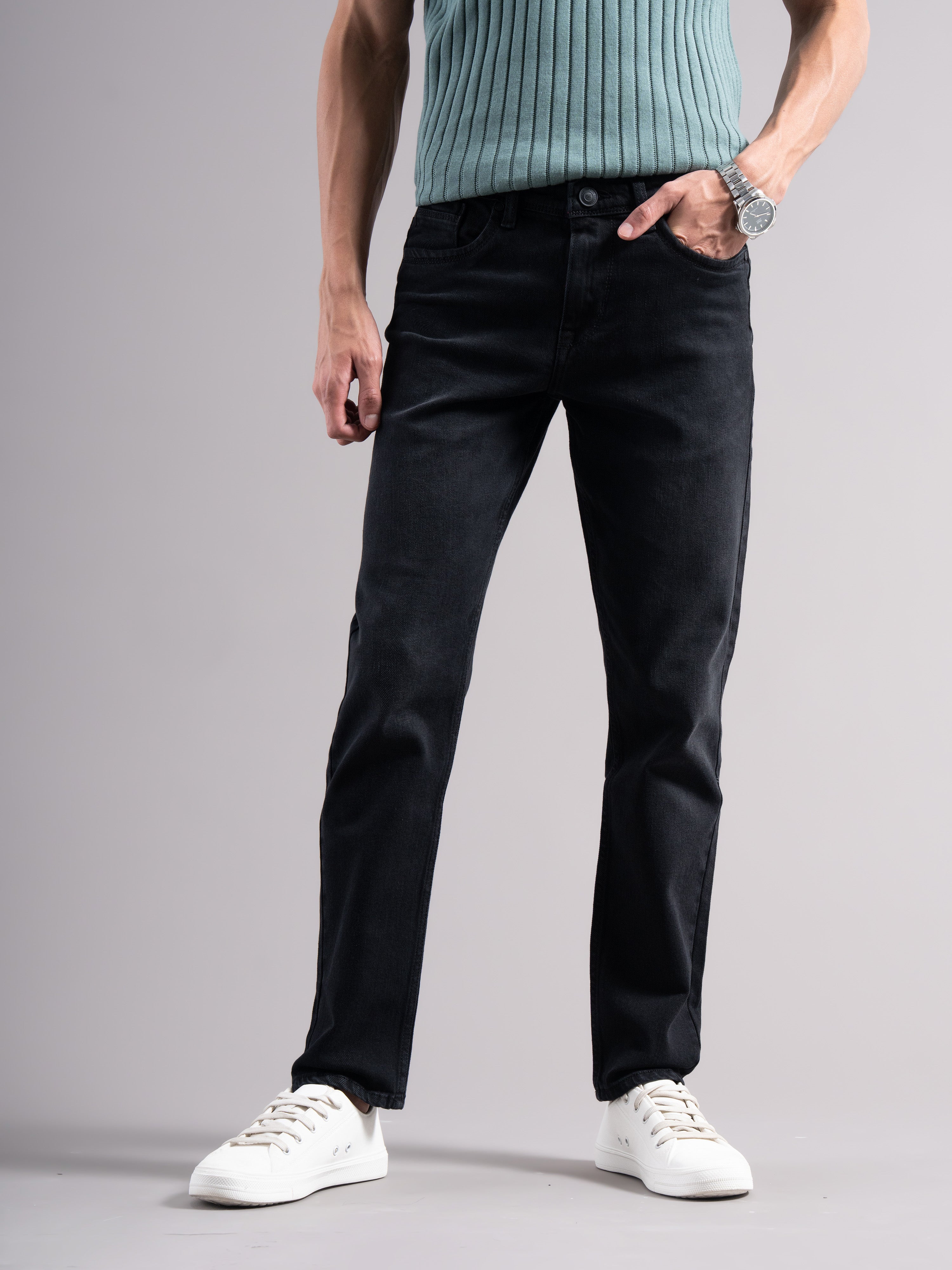 Men Smart Slim Fit Mid-Rise Light Fade Jeans