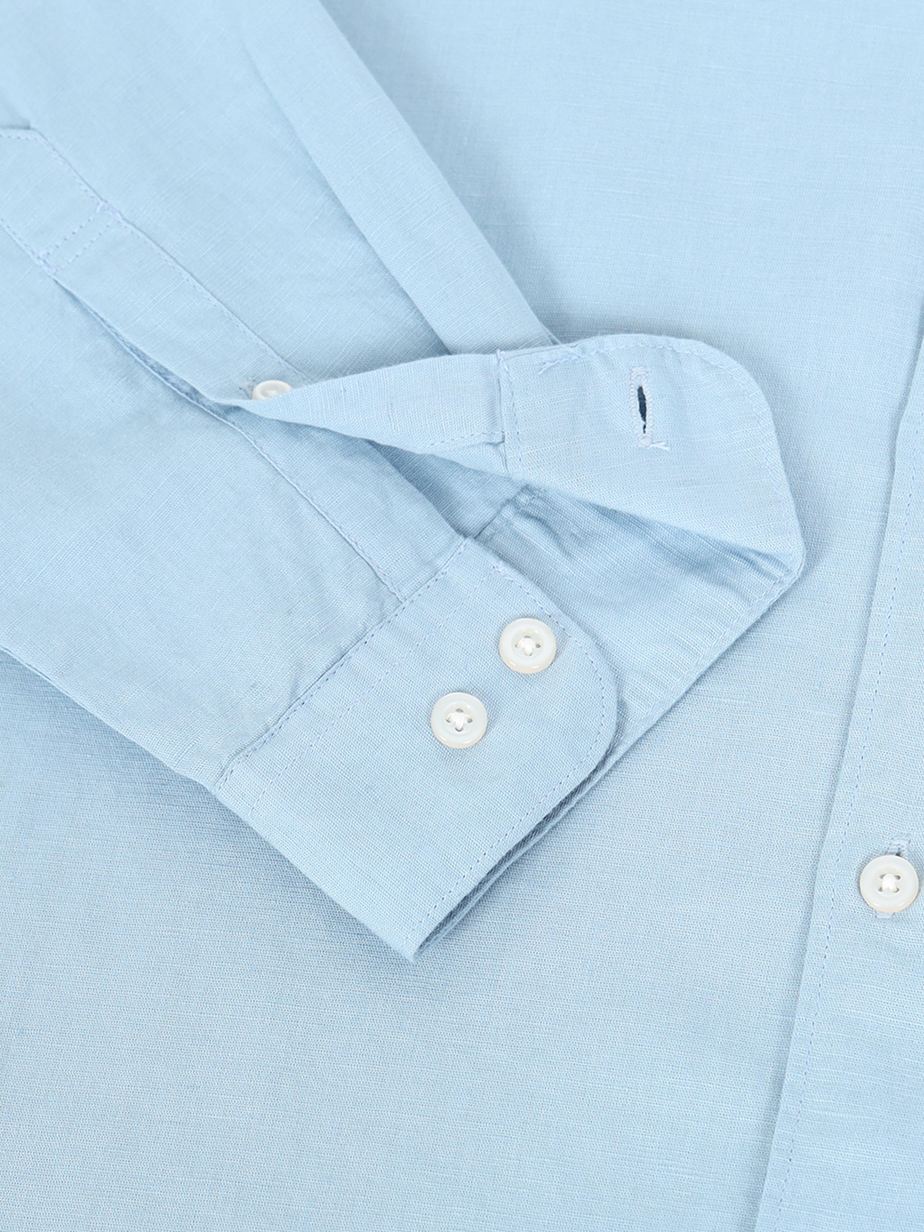 Men Smart Cotton Linen Slim Fit Shirt