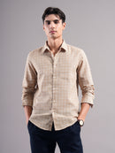 Men Smart Slim Fit Windowpane Checks Checked Casual Shirt