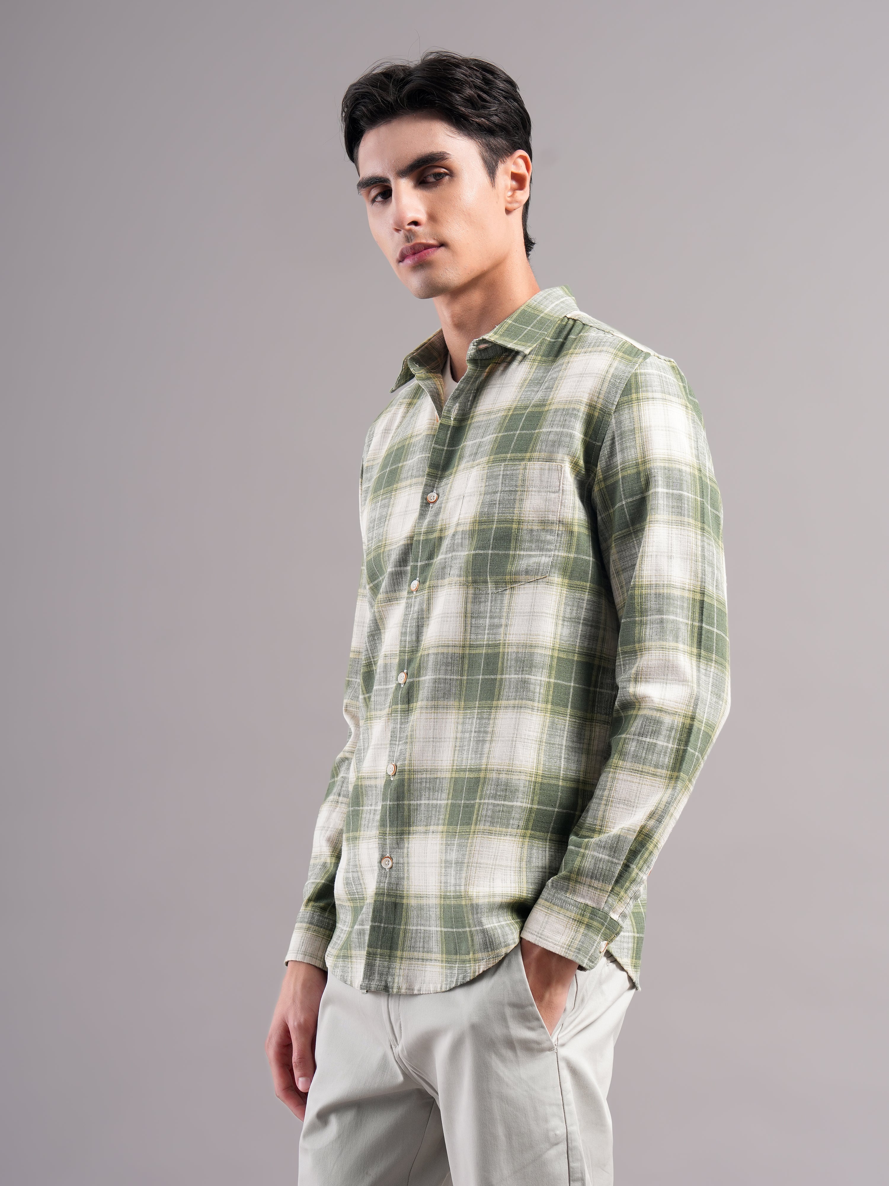 Men Smart Slim Fit Gingham Checks Checked Casual Shirt