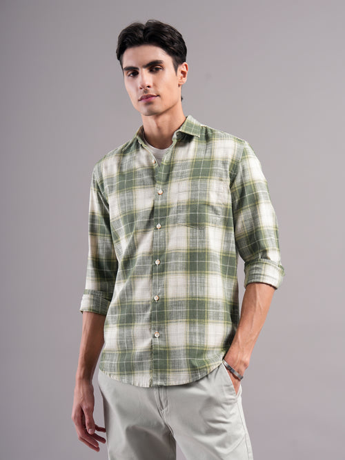 Men Smart Slim Fit Gingham Checks Checked Casual Shirt