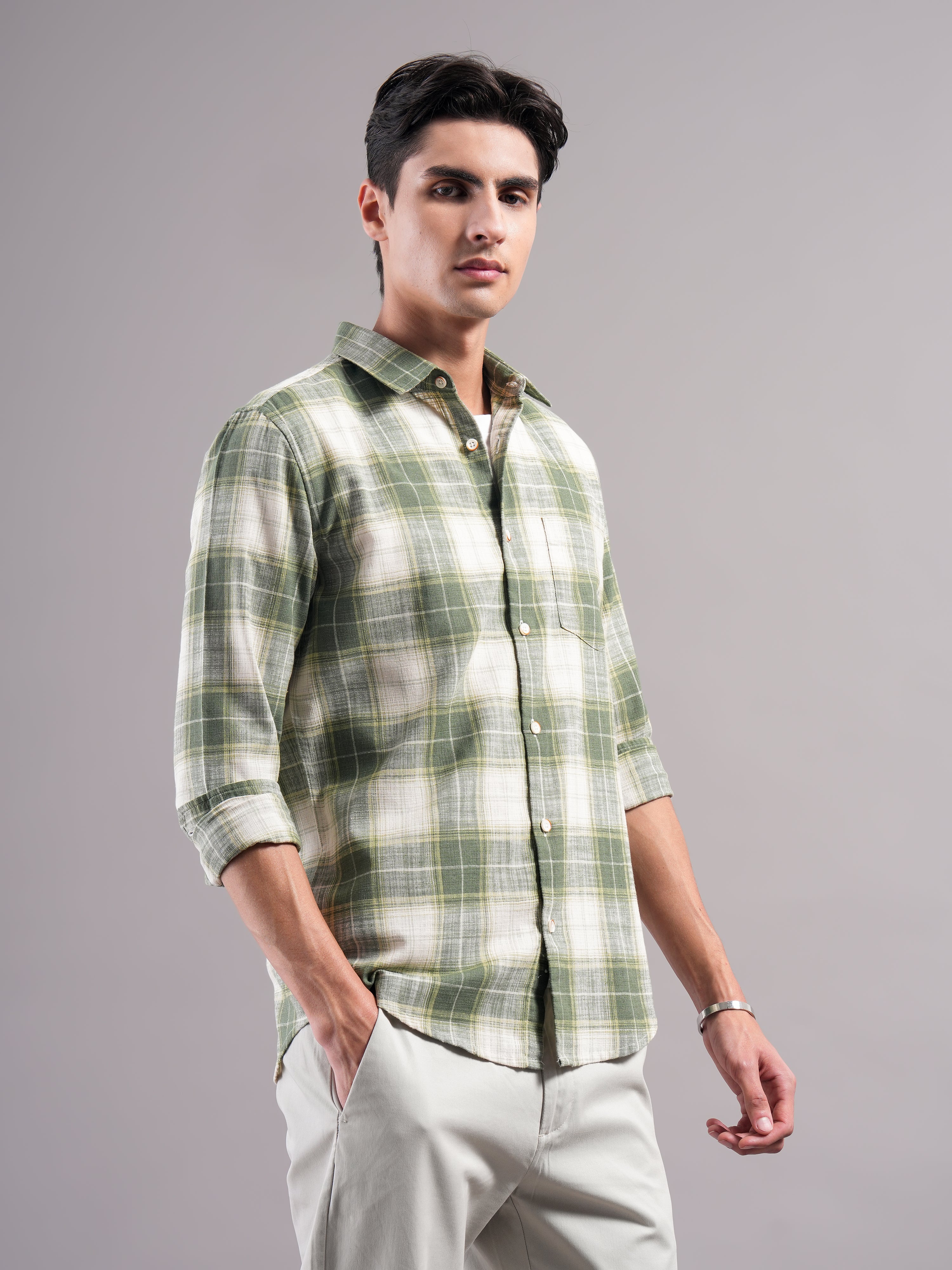 Men Smart Slim Fit Gingham Checks Checked Casual Shirt