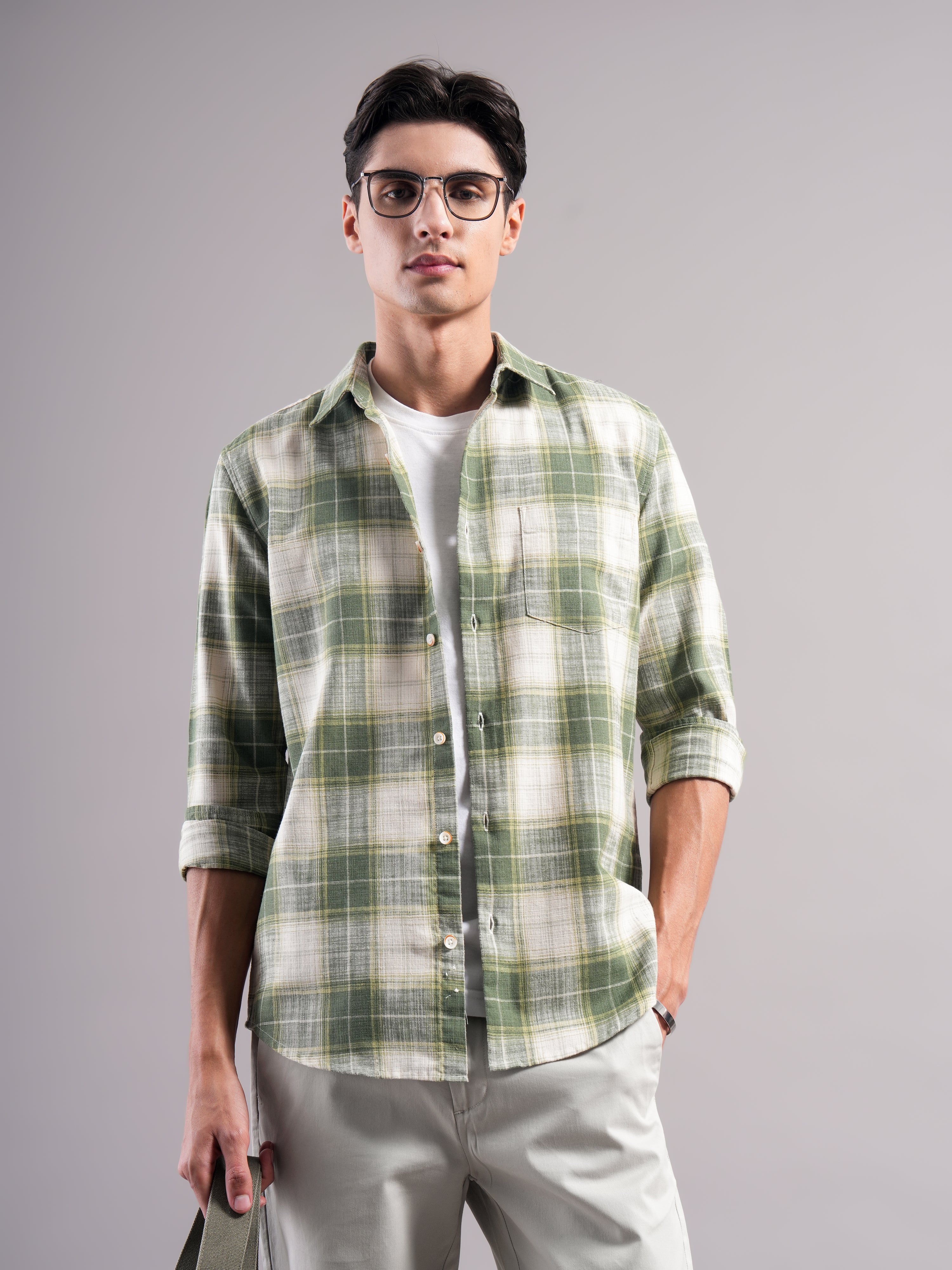 Men Smart Slim Fit Gingham Checks Checked Casual Shirt