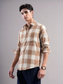 Men Smart Slim Fit Checked Casual Shirt