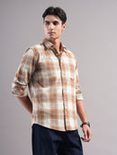 Men Smart Slim Fit Checked Casual Shirt