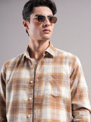 Men Smart Slim Fit Checked Casual Shirt