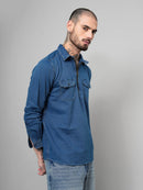 Zip Closure Denim Shirt