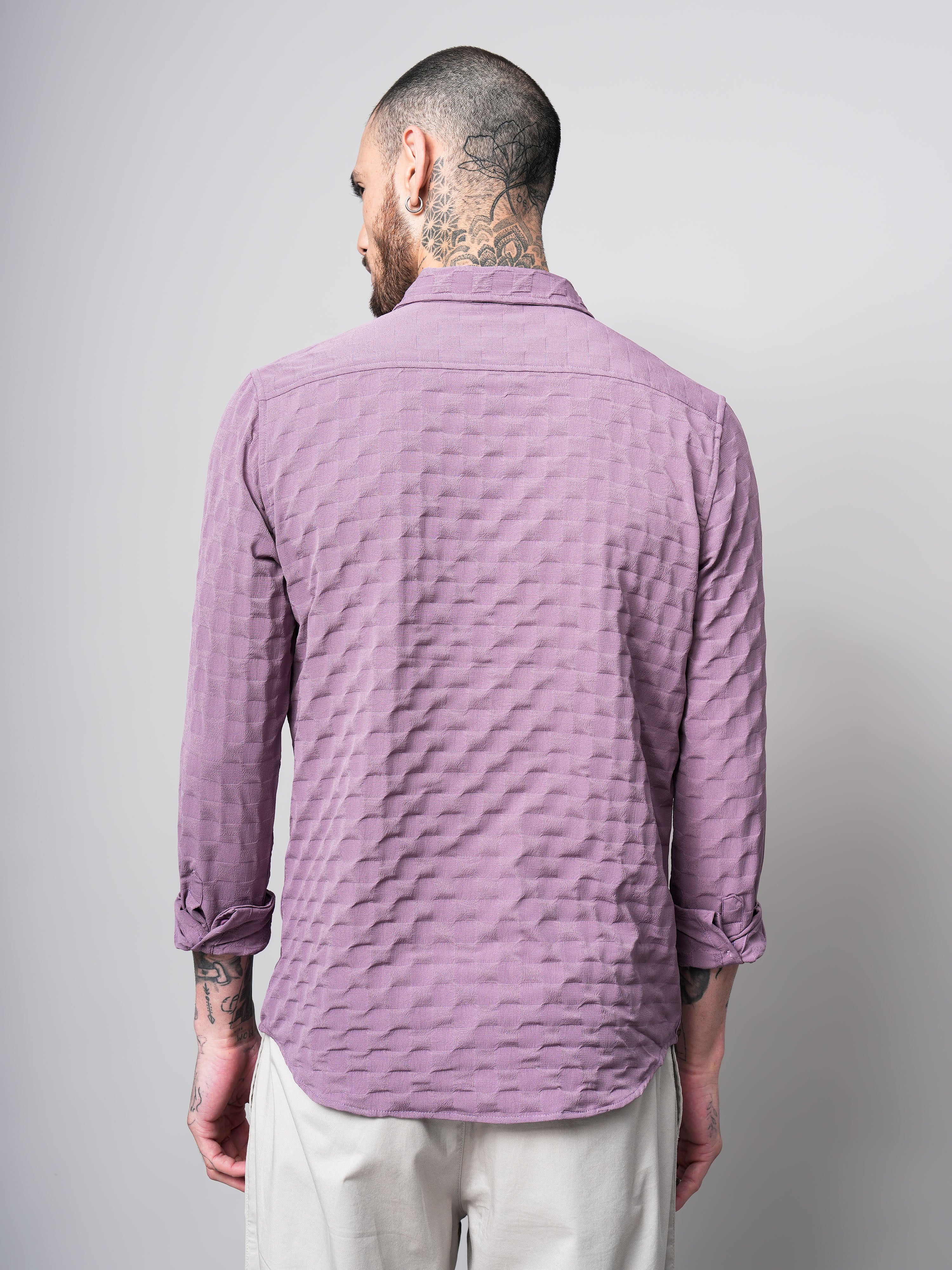 Self Design Dobby Slim Fit Casual Shirt