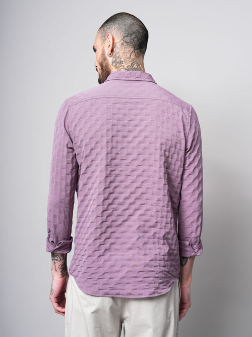 Self Design Dobby Slim Fit Casual Shirt