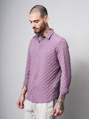 Self Design Dobby Slim Fit Casual Shirt