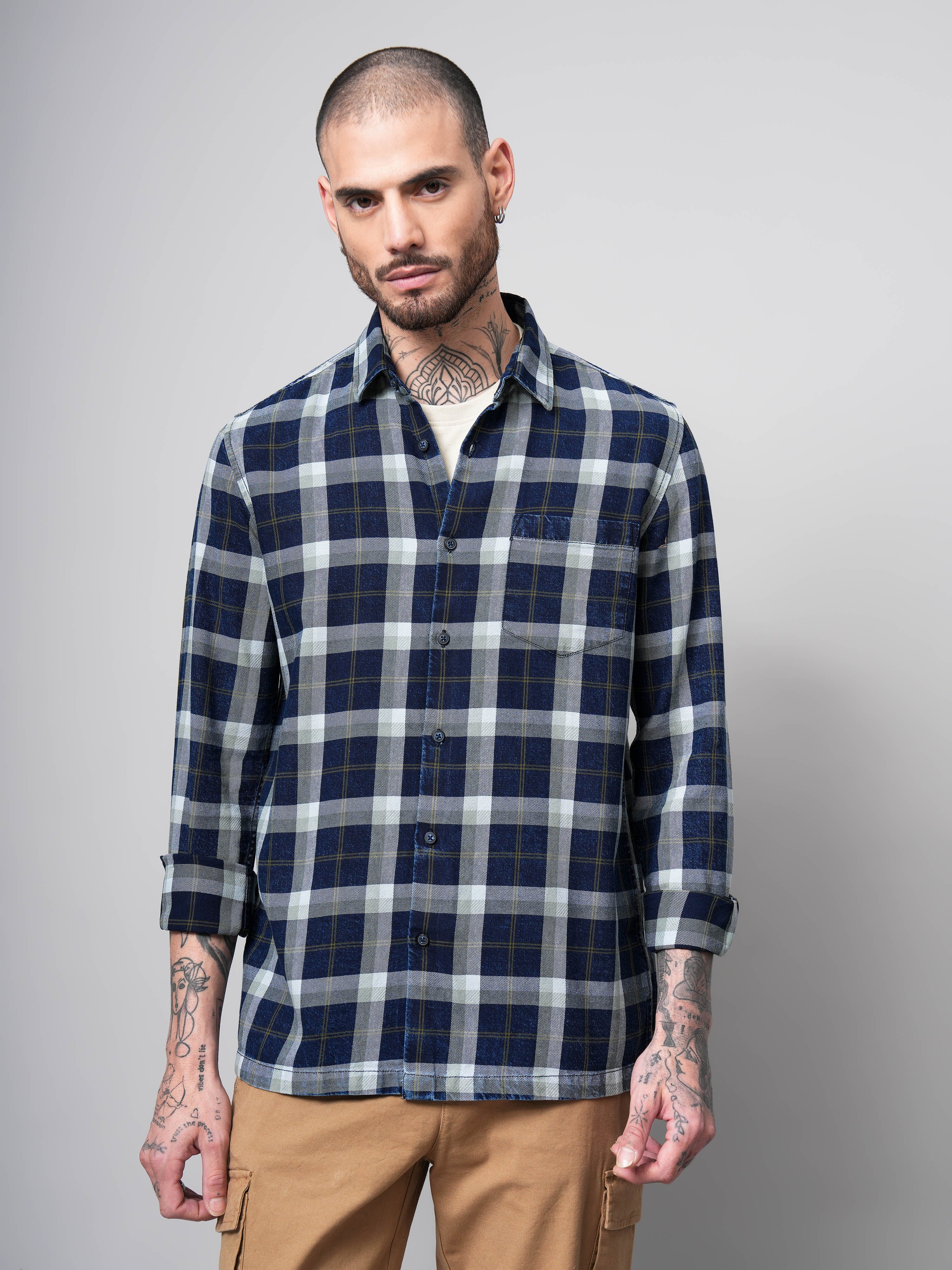 Indigo Washed Regular Fit Shirt