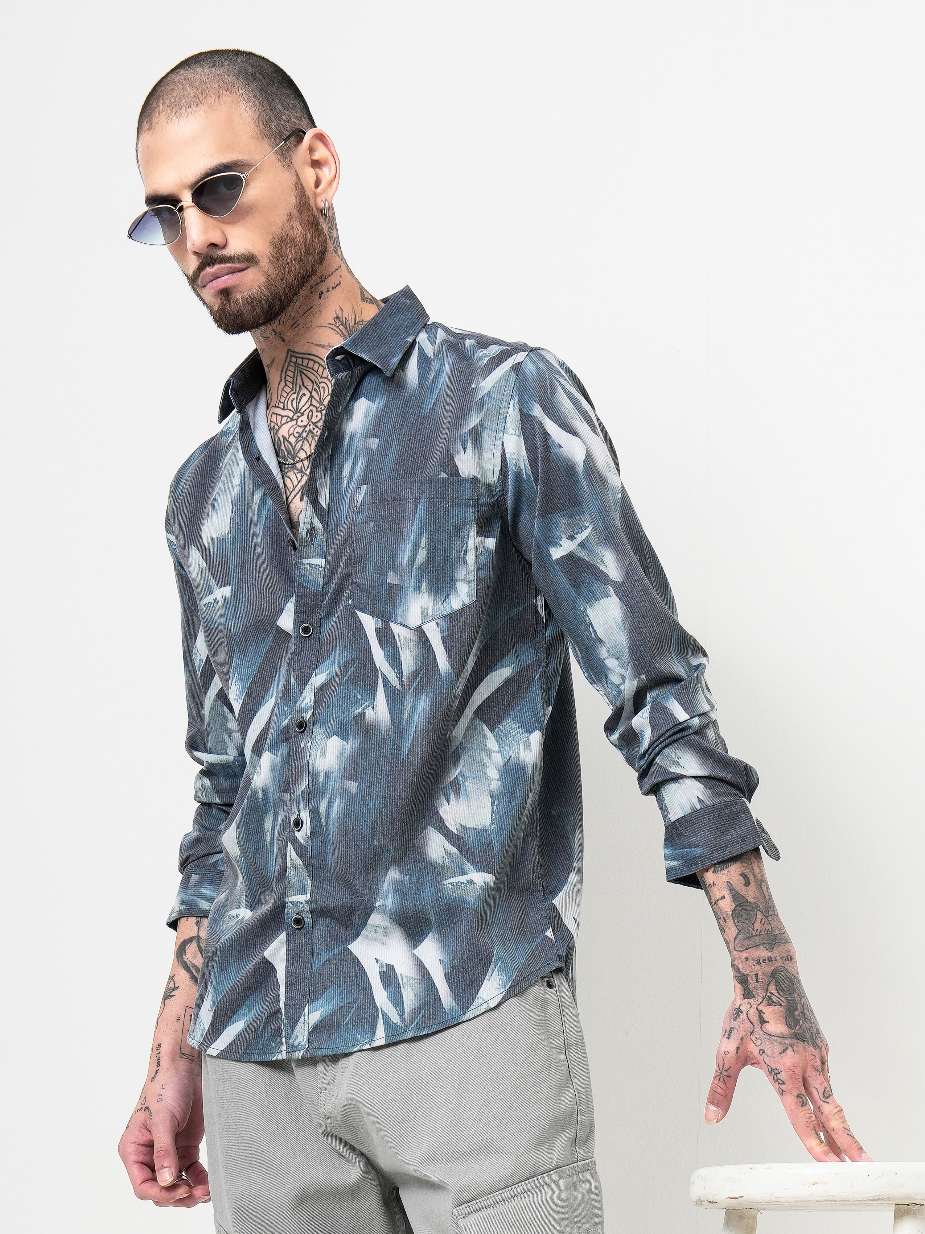 ABSTRACT PRINT REGULAR FIT SHIRT