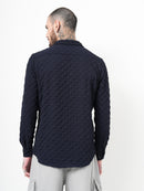 Self Design Dobby Slim Fit Casual Shirt